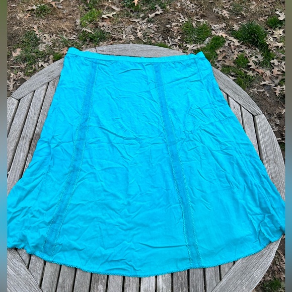 Added Dimensions Catherines Skirt Women Size 3X Rayon Blue Fairy Embroidered - Picture 6 of 8